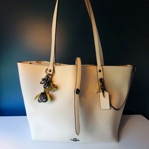 Coach Market Tote in Chalk with Bonus Bag Charm!